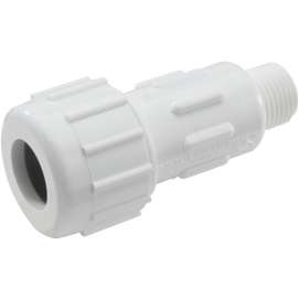 NDS CPA-0500 Pipe Adapter, 1/2 in Compression, 1/2 in MPT, White