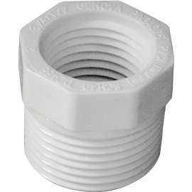 GENOVA 300 Series 34375 Pipe Reducing Bushing, 3/4 in MIP x 1/2 in FIP, White