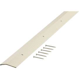 M-D 74336 Carpet Trim, 72 in L, 1.38 in W, Fluted Surface, Aluminum, Almond