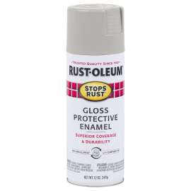 RUST-OLEUM STOPS RUST 7783830 Protective Enamel Spray Paint, Gloss, Pewter Gray, 12 oz, Aerosol Can