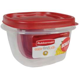 Rubbermaid 1777085 Food Storage Container, 2 Cups Capacity, Plastic, Clear, 15.4 in L, 5.19 in W, 10.7 in H