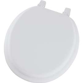 Mayfair 13EC-034 Toilet Seat, Round, Vinyl/Wood, Sky Blue, Twist Hinge