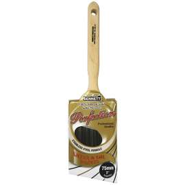 BENNETT PRF ANG 75 Paint Brush, 3 in W, Angular, Trim Brush, Polyester Bristle, Tapered Sash Handle