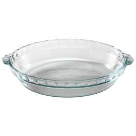 PYREX 1105393 Pie Plate, 9-1/2 in Dia, Glass, Clear