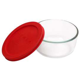 PYREX 1069619 Food Container, Glass, 4-3/4 in Dia, 2-1/4 in H