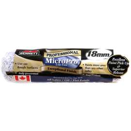 BENNETT MP 18MM Paint Roller Refill, 18 mm Thick Nap, 9-1/2 in L, Microfiber Cover