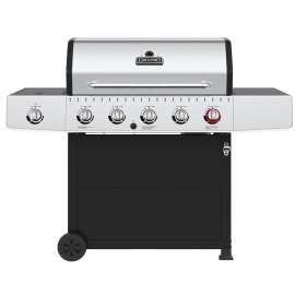 GrillPro 243964 Gas Grill, 52,000 Btu, Liquid Propane, 5-Burner, 555 sq-in Primary Cooking Surface, Black