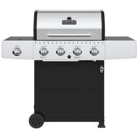 GrillPro 242164 Gas Grill, 40,000 Btu, Liquid Propane, 4-Burner, 444 sq-in Primary Cooking Surface, Black