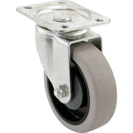 Shepherd Hardware 400 Series 9735 Swivel Caster, 4 in Dia Wheel, TPR Wheel, Gray, 250 lb