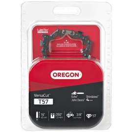 Oregon VersaCut T57 Chainsaw Chain, 16 in L Bar, 0.05 Gauge, 3/8 in TPI/Pitch, 57-Link