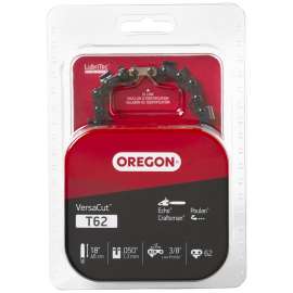 Oregon VersaCut T62 Chainsaw Chain, 18 in L Bar, 0.05 Gauge, 3/8 in TPI/Pitch, 62-Link