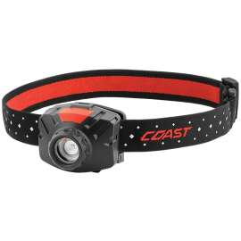 Coast FL60 21322 Headlamp, AAA Battery, Alkaline Battery, LED Lamp, 55 Low, 205 Medium, 400 High Lumens