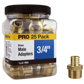 Apollo Valves APXMA3425JR Pipe Adapter, 3/4 in, Barb x MPT, Brass, 200 psi Pressure