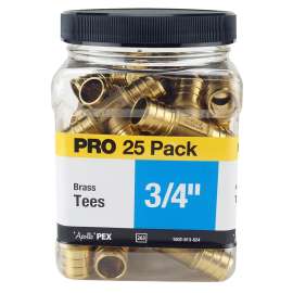Apollo Valves APXT3425JR Pipe Tee, 3/4 in, Barb, Brass, 200 psi Pressure