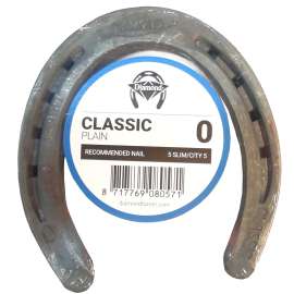 Diamond Farrier DC0PR Classic Plain Horseshoe, 1/4 in Thick, 0, Steel