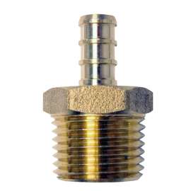 Apollo Valves APXMA3812 Pipe Adapter, 3/8 x 1/2 in, Barb x MPT, Brass, 200 psi Pressure