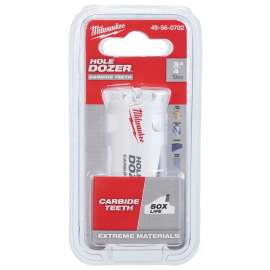 Milwaukee Hole Dozer 49-56-0702 Hole Saw, 3/4 in Dia, 1.62 in D Cutting, 4 TPI, Carbide Cutting Edge