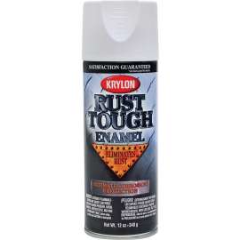 Krylon K09219007 Rust-Preventative Enamel Paint, Flat, White, 12 oz, Can