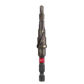 Milwaukee SHOCKWAVE Impact Duty 48-89-9242 Step Drill Bit, 3/16 to 1/2 in Dia, Spiral Flute, 2-Flute, Hex Shank