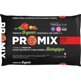 Pro-Mix 4981401 Organic Vegetable and Herb Mix, Solid, Black/Brown, 28.3 L