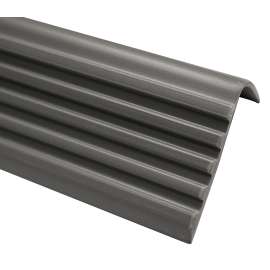 SHUR-TRIM FV4020GRY60R Drop Overlap Nosing, 6 ft L, 1-7/8 in W, Vinyl, Gray