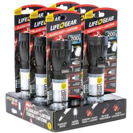 LIFE+GEAR Stormproof Series 41-3744 Floating Flashlight and Lantern, AA Battery, LED Lamp, 20 hr Run Time, Clear