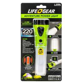 LIFE+GEAR Adventure Series 41-3747 Rechargeable Power Light, 1500 mAh, Lithium-Ion Battery, LED Lamp, 5 hr Run Time