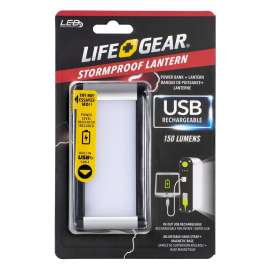 LIFE+GEAR 41-3781 Rechargeable Power Bank and Lantern, 2600 mAh, 150 Lumens Lumens, 4 hr Max Runtime, Assorted