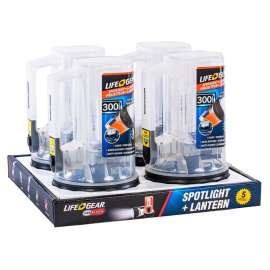 LIFE+GEAR 41-3975 Spotlight and Lantern, AA Battery, LED Lamp, 300 Lumens Lumens, 20 hr Max Runtime, Clear