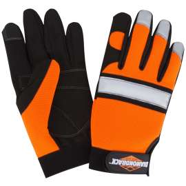 Diamondback 5959M Touchscreen Hi Visibility Mechanics Gloves, M, 55% Synthetic Leather 30% Spandex 10% Reflective Fabric 5% Elastic Band