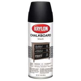 Krylon I00807007 Chalkboard Paint, Black, 12 oz, Aerosol Can