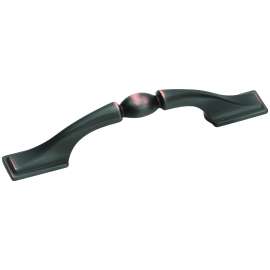Amerock Sterling Traditions Series BP1302ORB Cabinet Pull, 4-15/16 in L Handle, 1 in Projection, Zinc, Oil-Rubbed Bronze