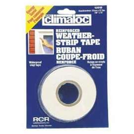 Climaloc CF12019 Reinforced Weatherstripping Tape, 7/8 in W, 75 ft L, Vinyl, White