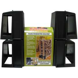 RCR PB40000 Log Stacker, 14-1/4 in W, 5-3/8 in H, Plastic Base, Black