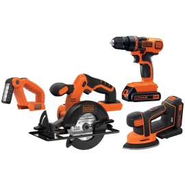 Black+Decker BD4KITCDCMSL Combination Kit, Battery Included, 20 V, 4-Tool, Lithium-Ion Battery