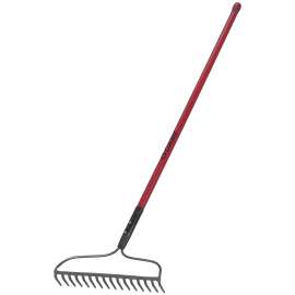 GARANT Pro Series GPBR16 Bow Rake, 16.85 in W Head, 16 -Tine, Steel Tine, Steel Head, 55 in L Handle