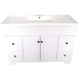 Luxo Marble Mirano Series KIT MIRANO 4922 W Combination Vanity, 27 in W Cabinet, 22-1/2 in D Cabinet, MDF, White