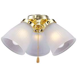 Boston Harbor Ceiling Fan Light Kit, Frosted Glass, Polished Brass, Polished Brass