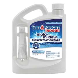 WET & FORGET 802064 Mold and Mildew Disinfectant Cleaner, 64 oz, Liquid, Bland, Clear