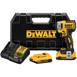 DeWALT DCF888D2 Impact Driver Kit, Battery Included, 20 V, 2 Ah, 1/4 in Drive, Hex Drive, 3800 ipm