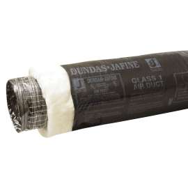 DUNDAS JAFINE BPC825 Flexible Insulated Duct, 25 ft L, Polyester, Black