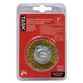 Task T25612 Wire Wheel, 1/4 in Arbor/Shank, Crimped Bristle, 2 in Dia Bristle