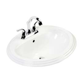 Foremost 13-0072-4W Bathroom Sink, Oval Basin, 4 in Faucet Centers, Vitreous China, White