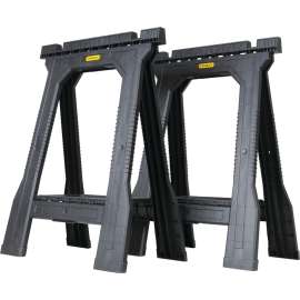 FATMAX STST60952 Folding Sawhorse, 800 lb, 5 in W, 32 in H, 22-1/2 in D, Plastic, Black