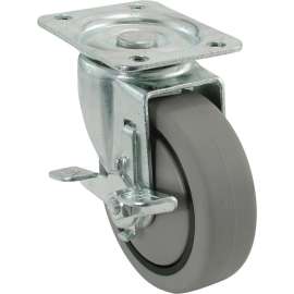 Shepherd Hardware 3733 Swivel Wheel Caster, 3 in Dia Wheel, 180 lb Load, Thermoplastic Rubber, Gray