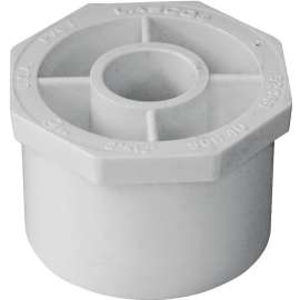 GENOVA 300 Series 30225 Pipe Reducing Bushing, 2 in Spigot x 1/2 in Slip, White