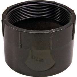 CANPLAS 102894BC Pipe Adapter, 4 in, FNPT x Hub, ABS, Black, SCH 40 Schedule
