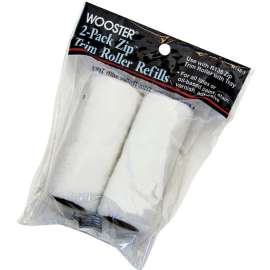 WOOSTER ZIP R148-3 Mini Trim Roller Refill, 3/16 in Thick Nap, 3 in L, Fabric Cover