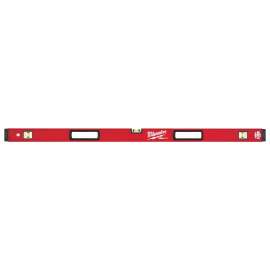 Milwaukee REDSTICK Series MLBXM48 Magnetic Box Level, 48 in L, 3-Vial, 1-Hang Hole, Magnetic, Aluminum, Red