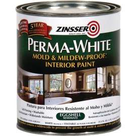 ZINSSER 02774 Interior Paint, Eggshell, White, 1 qt Can